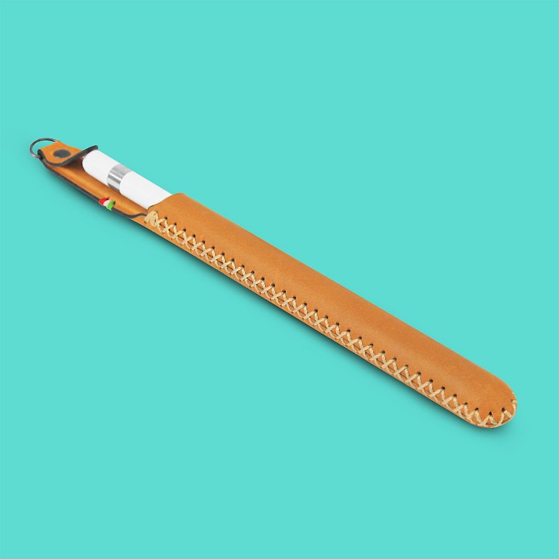 Other Materials Other Orange - Leather Sleeve for Apple Pencil (1/2Gen) with Detachable S-Clip