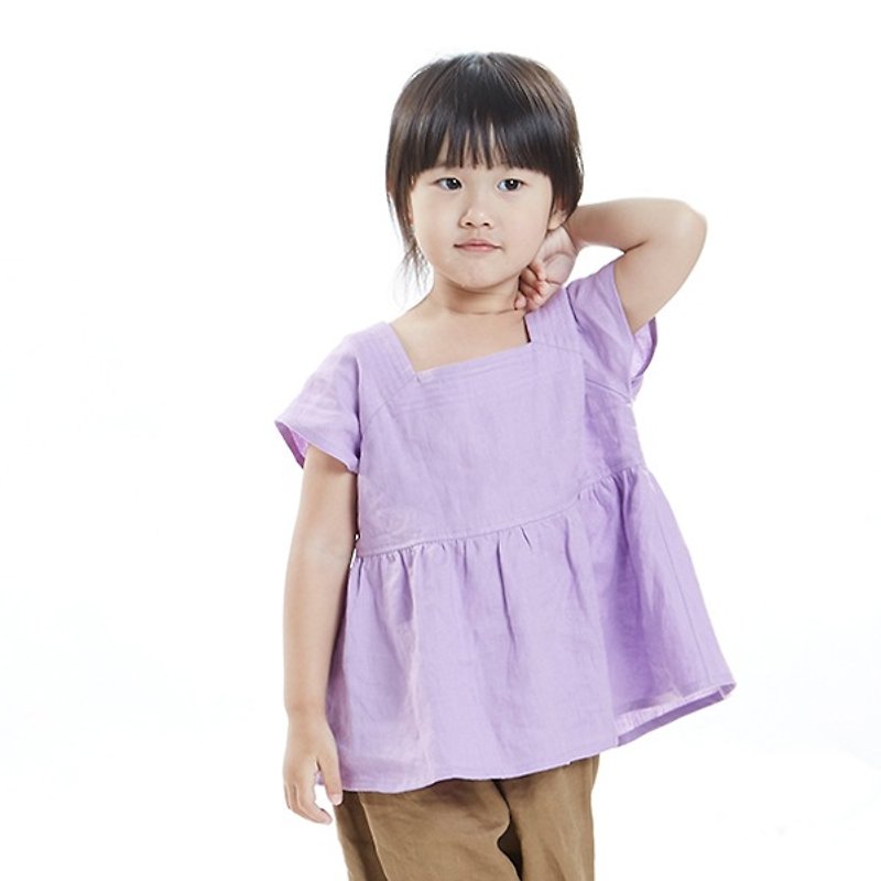 L0030 elegant cute girls short-sleeved T-shirt - If purple - Other - Paper Purple