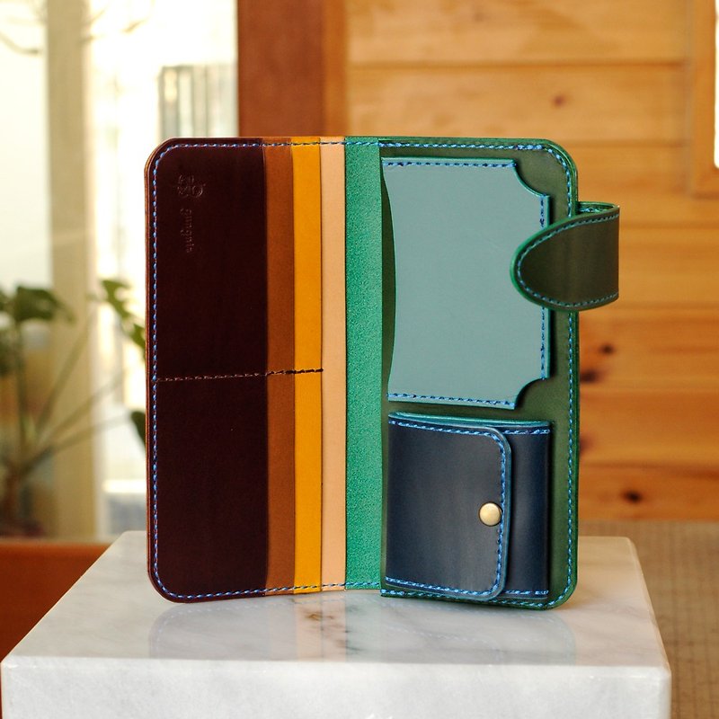Long wallet with an emphasis on card storage No.7 Buttero - กระเป๋าสตางค์ - หนังแท้ หลากหลายสี