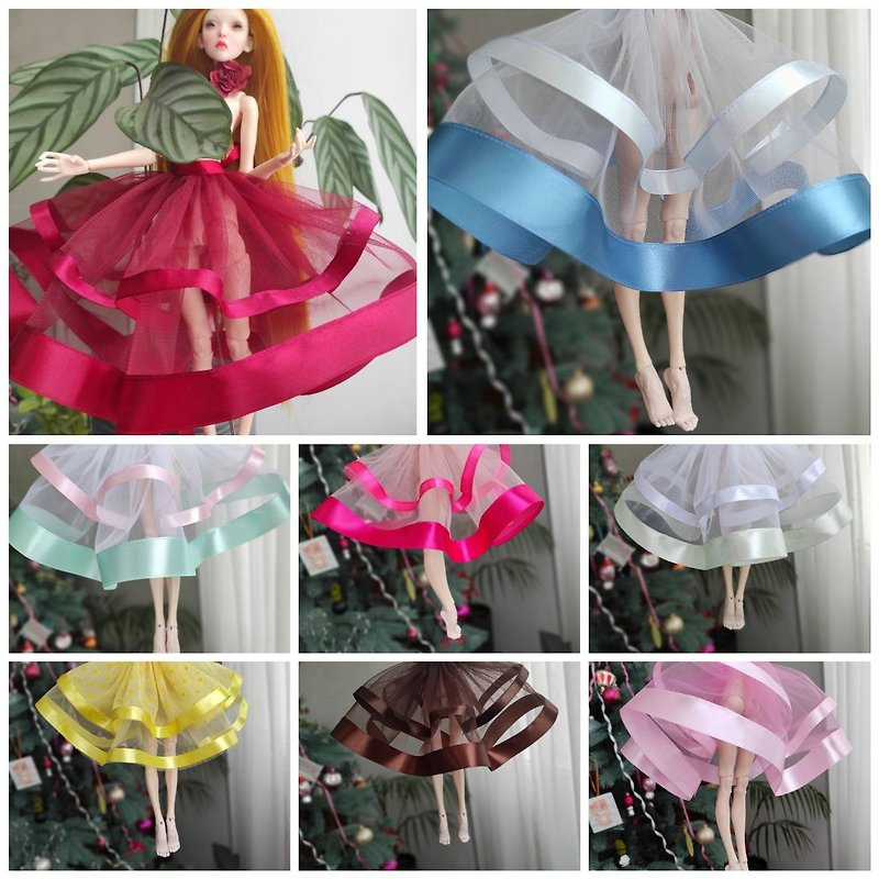 Tulle skirt with satin for a doll. Ballet skirt for 16 inch doll, Popovy Sisters