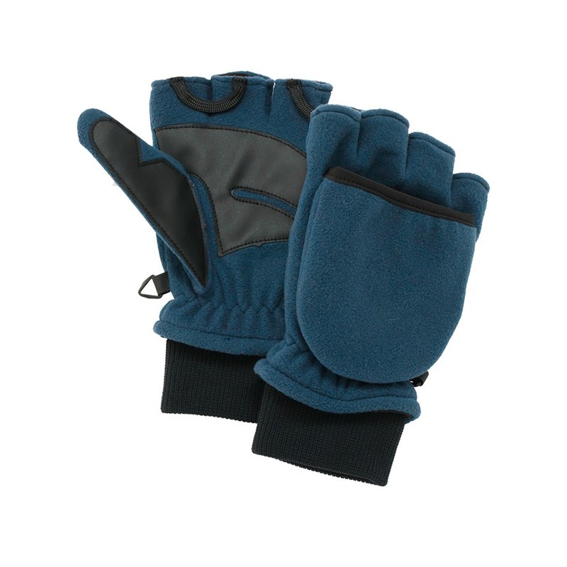 【Wildland Wilderness】Windproof Warm Flip Gloves Neutral Lake Blue W2012-65 - ถุงมือ - เส้นใยสังเคราะห์ สีน้ำเงิน