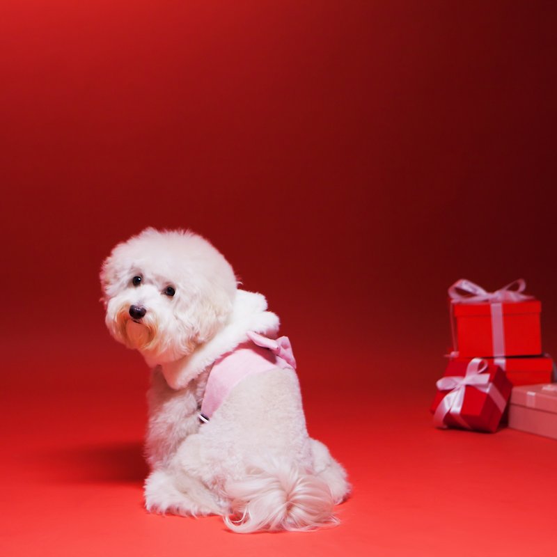 胸背衣 Orange Blinks 粉紅麂皮 S (XS/M完售) - 寵物衣服 - 棉．麻 