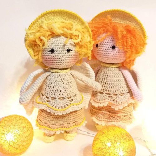 ZiminaDoll Christmas angel Crochet doll pattern PDF in English DIY gift amigurumi toy