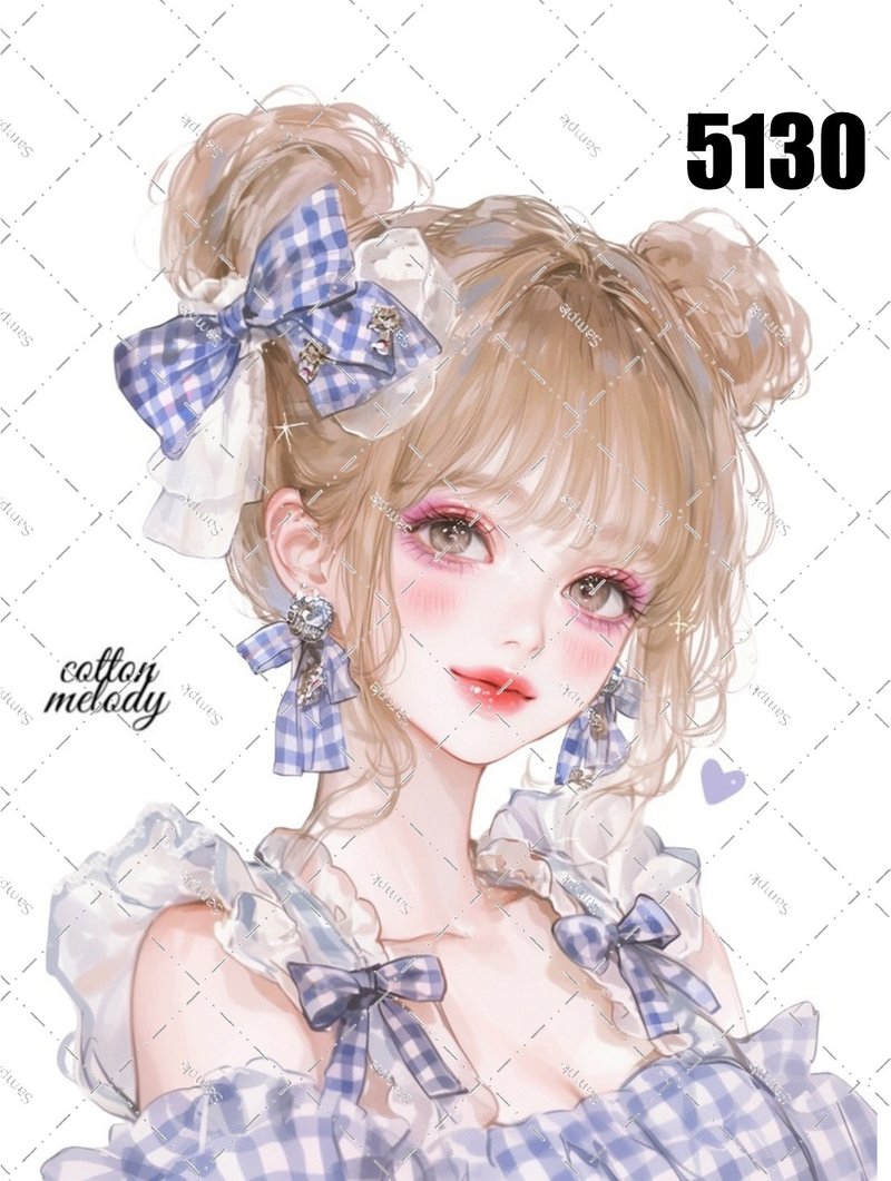 original sticker no.5130 人物ステッカー オリジナルステッカー オリジナル人物ステッカー 装飾ステッカー cotton melody - 貼紙 - 紙 