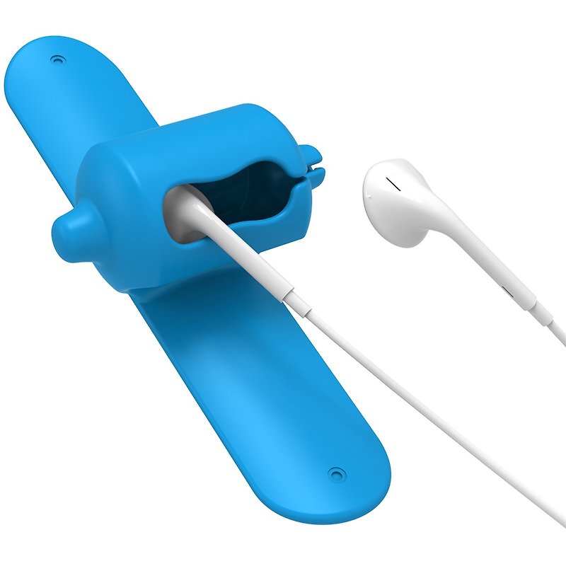 Snappy 2.0 耳機收納捲線器-晴空藍 - 耳機/藍牙耳機 - 矽膠 藍色