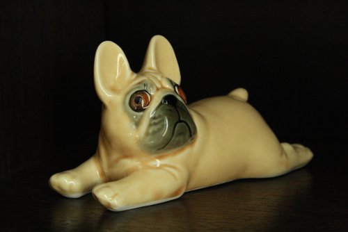 マルティ ガラス製ダックスフント犬の置物ハンドメイド