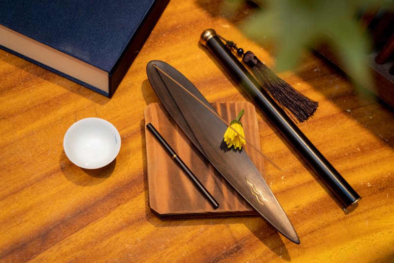 【Yongdetang-Lao Country Honey Shen Flat Boat Set】 Flat Boat|Three-piece Set|Living Incense|Life - น้ำหอม - ไม้ สีนำ้ตาล