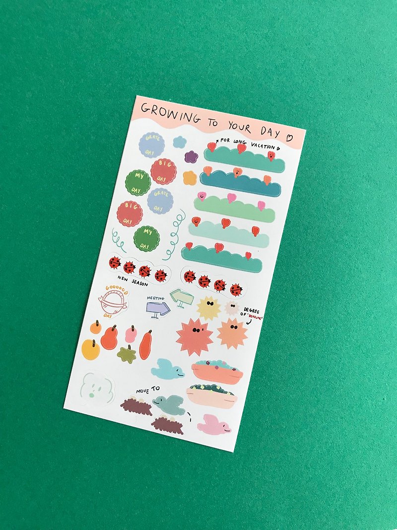 Growing your day planner sticker - 貼紙 - 紙 多色