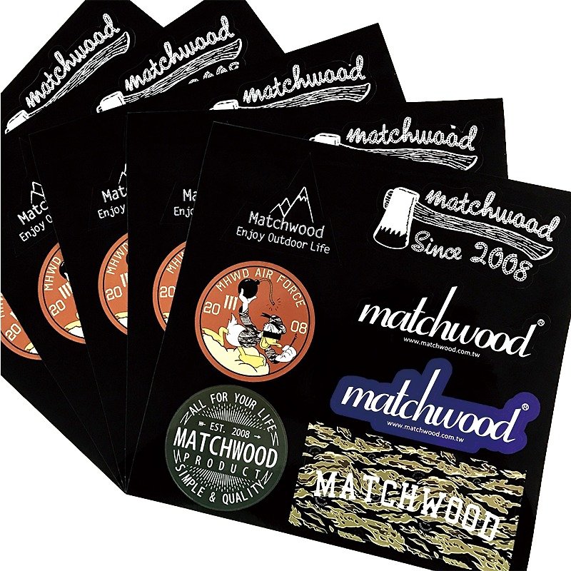 Matchmower Design Matchwood Sticker Limited High Density Waterproof Sticker Set (7 pcs) | Safety Cap | Luggage | - สติกเกอร์ - วัสดุกันนำ้ หลากหลายสี