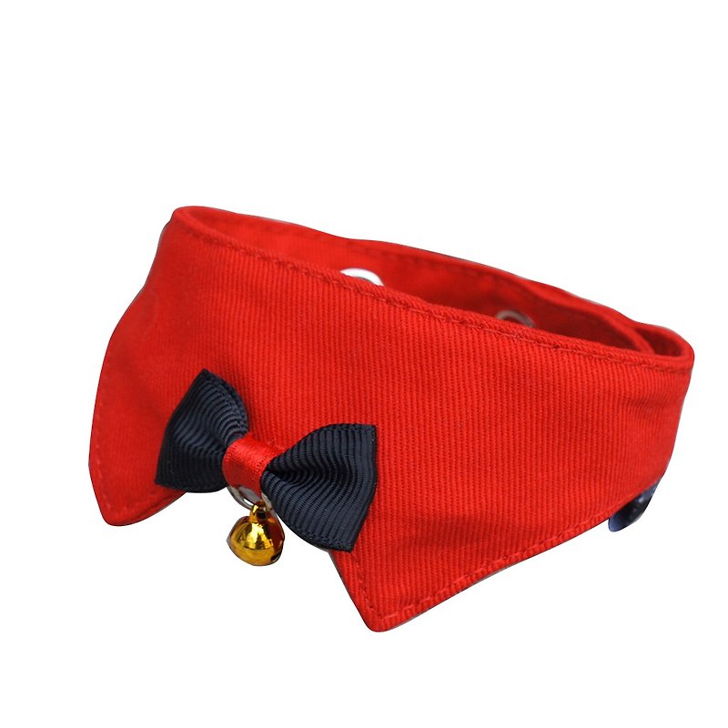 [AnnaNina] Pet cat collar/baby buckle for cats plain face red - Collars & Leashes - Cotton & Hemp 