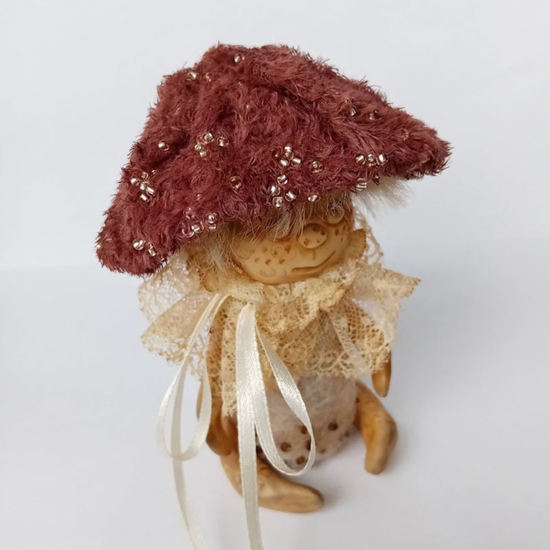 Art doll mushroom, cute mushroom handmade ooak - 公仔/玩偶 - 其他材質 