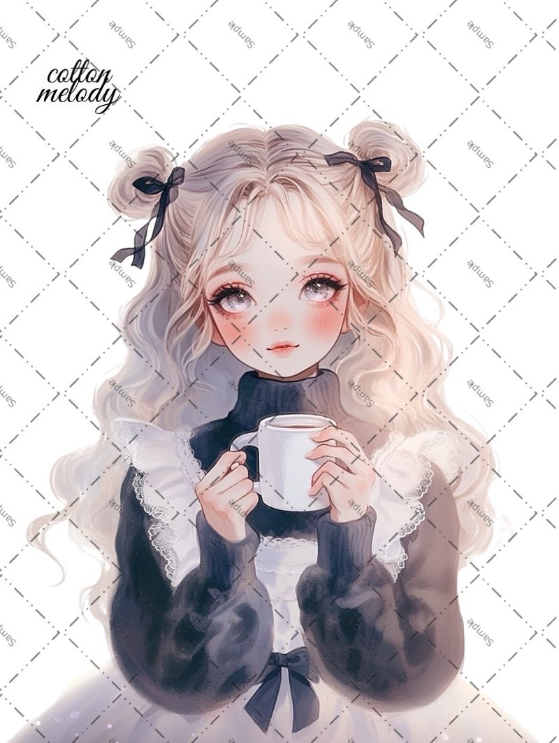 original sticker no.H6 人物ステッカー オリジナルステッカー オリジナル人物ステッカー 装飾ステッカー cotton melody - 貼紙 - 紙 
