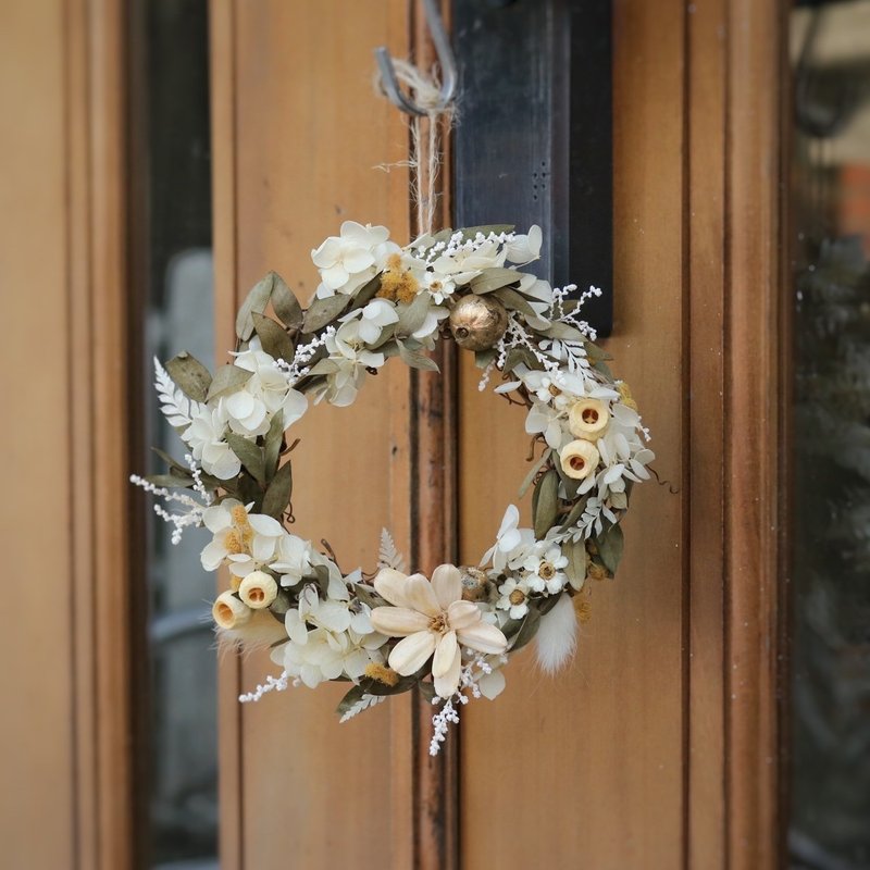 【Meet Eternity】Simple, natural, Korean-style non-withering dry wreath - Dried Flowers & Bouquets - Plants & Flowers 