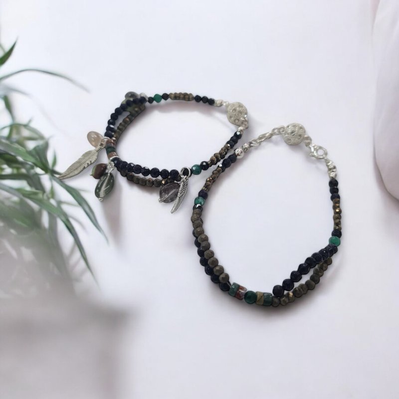 (2 in 1 ) Stone Necklace vs Bracelet - 手鍊/手環 - 石頭 多色