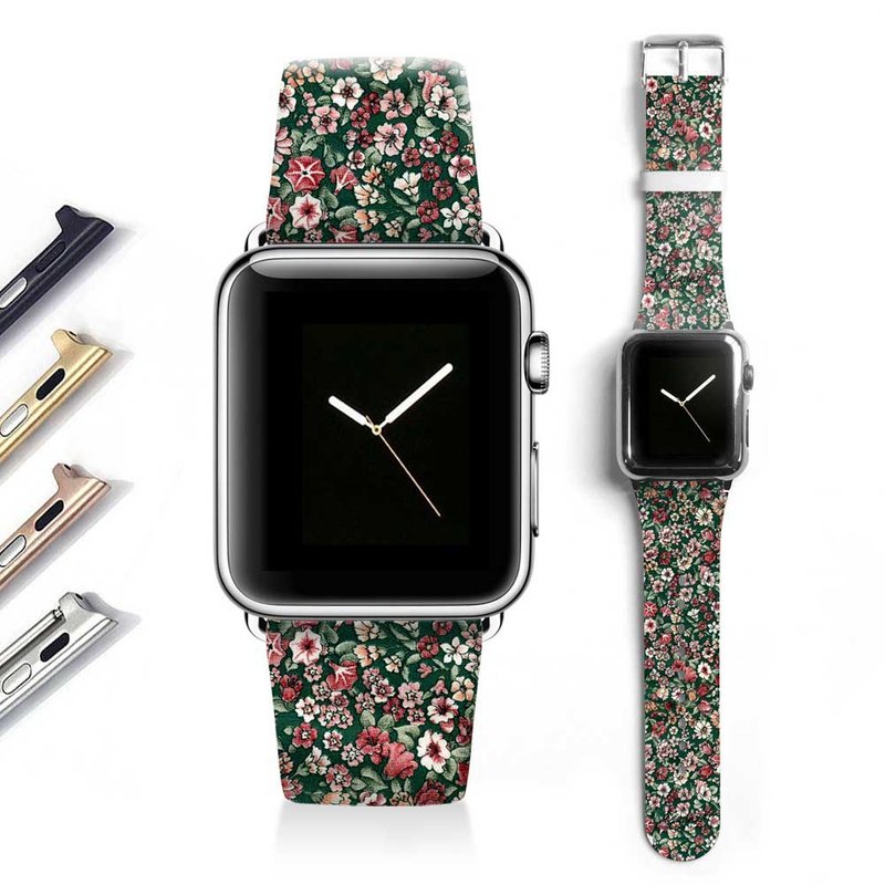 Apple watch band 真皮手錶帶不銹鋼手錶扣 38mm 42mm S007 - 錶帶 - 真皮 多色
