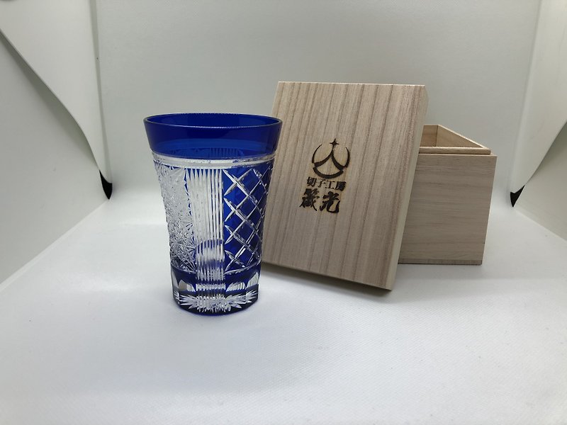 Yarai and chrysanthemum connection tumbler - Cups - Glass Blue