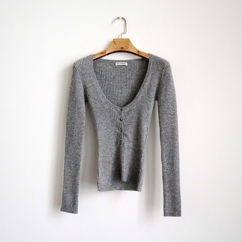 Pumpkin Vintage. Ancient Grey Cashmere Cashmere Cardigan - Women's Sweaters - Wool Gray