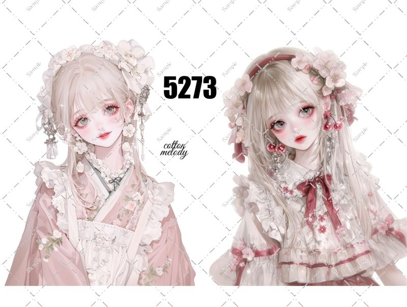original sticker no.5273 人物ステッカー オリジナルステッカー オリジナル人物ステッカー 装飾ステッカー cotton melody - 貼紙 - 紙 