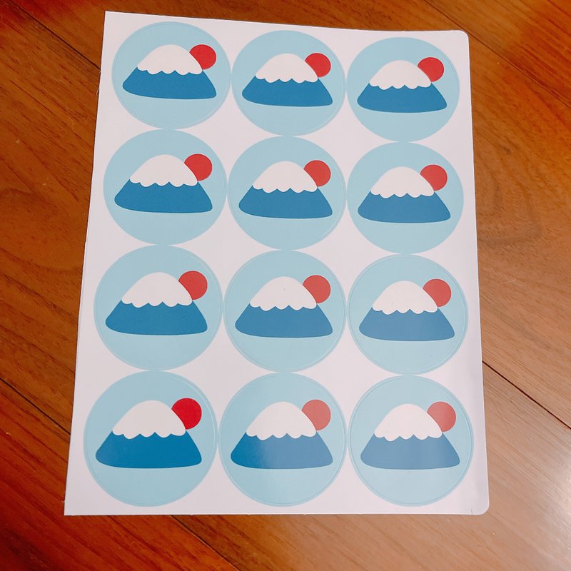 Mount Fuji 5 cm sticker total 12 pieces - Stickers - Paper White