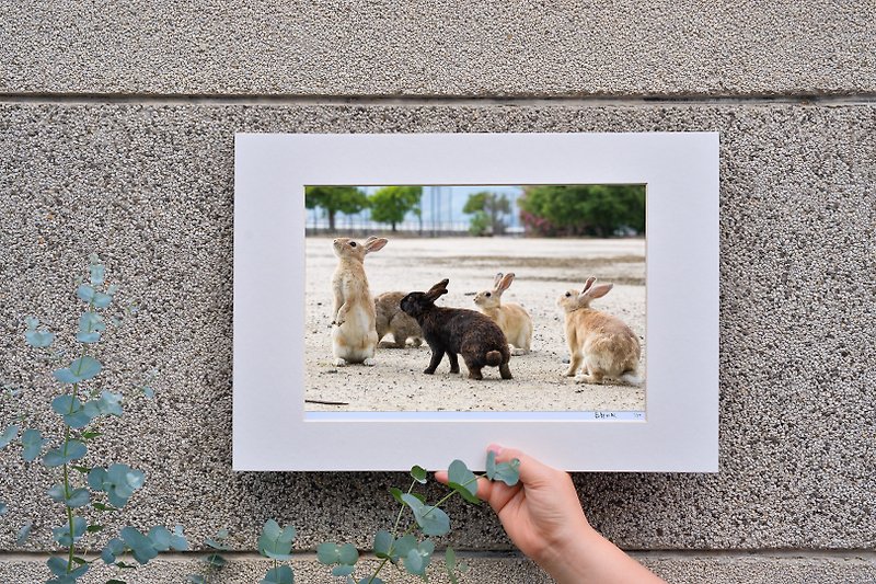 オリジナルの限定版ウサギ写真アート-Qianpan - 置物 - 紙 カーキ