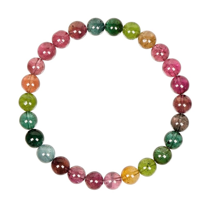 Tourmaline Rainbow 6.9-7.3mm Bracelets - สร้อยข้อมือ - เครื่องประดับพลอย หลากหลายสี