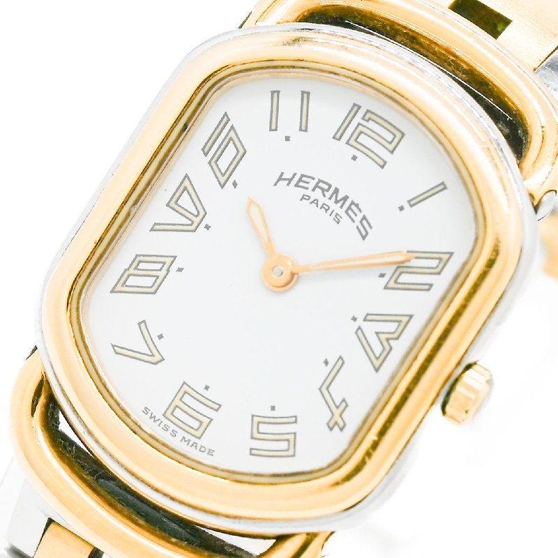 【LA LUNE】Vintage Hermes Arceau H Strap Vintage Lady Quartz Wristwatch - Women's Watches - Other Metals Silver