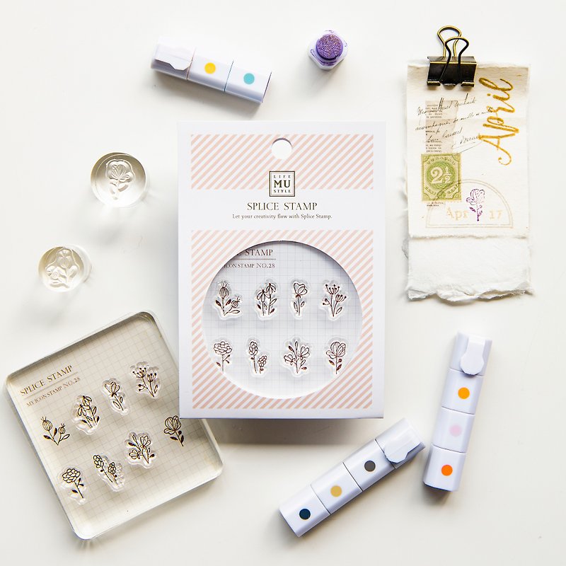【My Icon Stamp】no28-Little Garden | Clear Stamp、Splice Stamp、Botanical Stamp - Stamps & Stamp Pads - Silicone Transparent