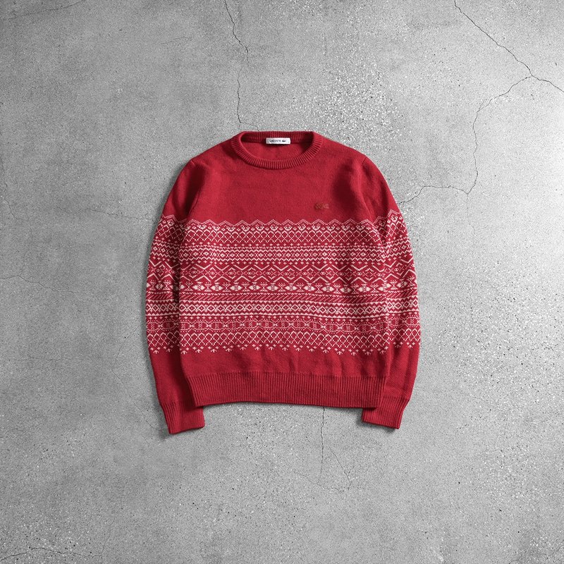 Vintage Lacoste Sweater - Men's Sweaters - Wool Red