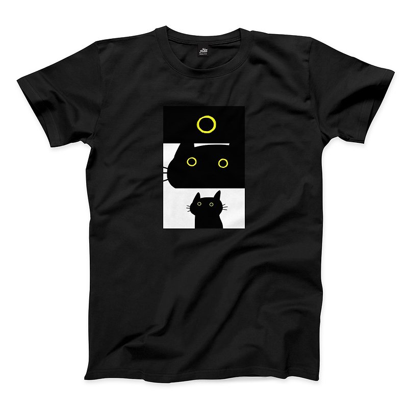 Black Cat Total Solar Eclipse-Black-Unisex T-shirt