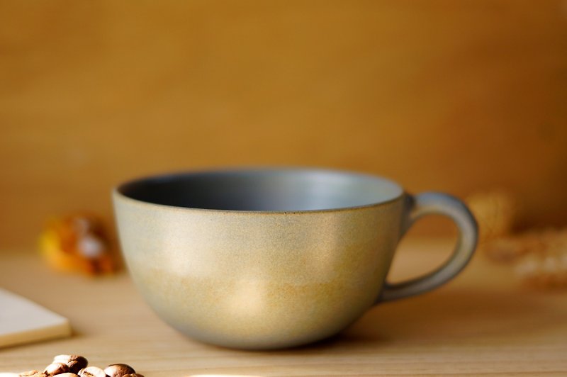 消光藍咖啡杯,拉花咖啡杯,約280ml - 咖啡杯 - 陶 藍色