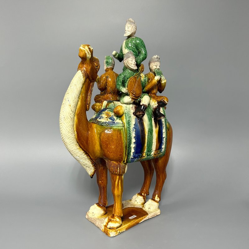 唐三彩載樂伎駱駝俑 - 擺飾/家飾品 - 陶 卡其色