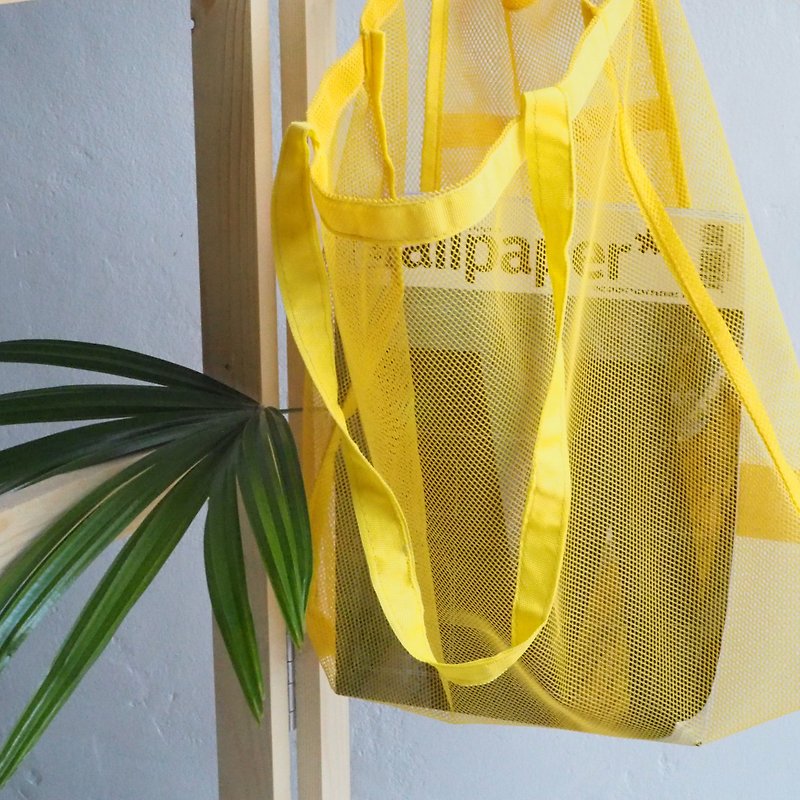 YELLOW CLEAR BAG - 側背包/斜背包 - 聚酯纖維 黃色