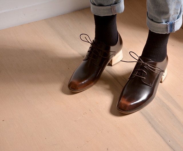 Square Toe Derby Shoes BO09 Brown [Clear Product] - Shop AESOP