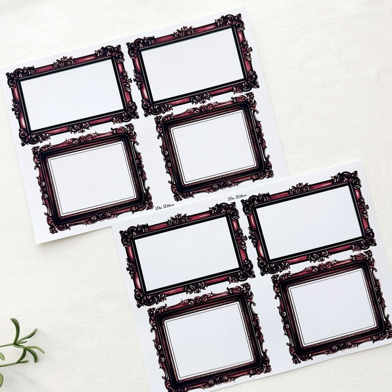 A502 Red + A503 Red - Antic Frame Red - 貼紙 - 紙 