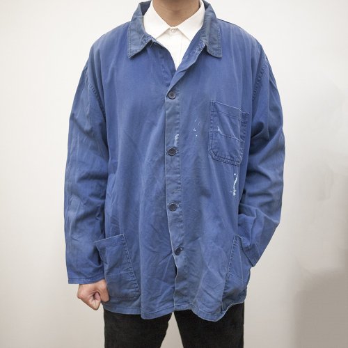 afterwork 企業工作外套 工作服 作業服 藍染 古著 二手 工裝 四口袋 潑漆