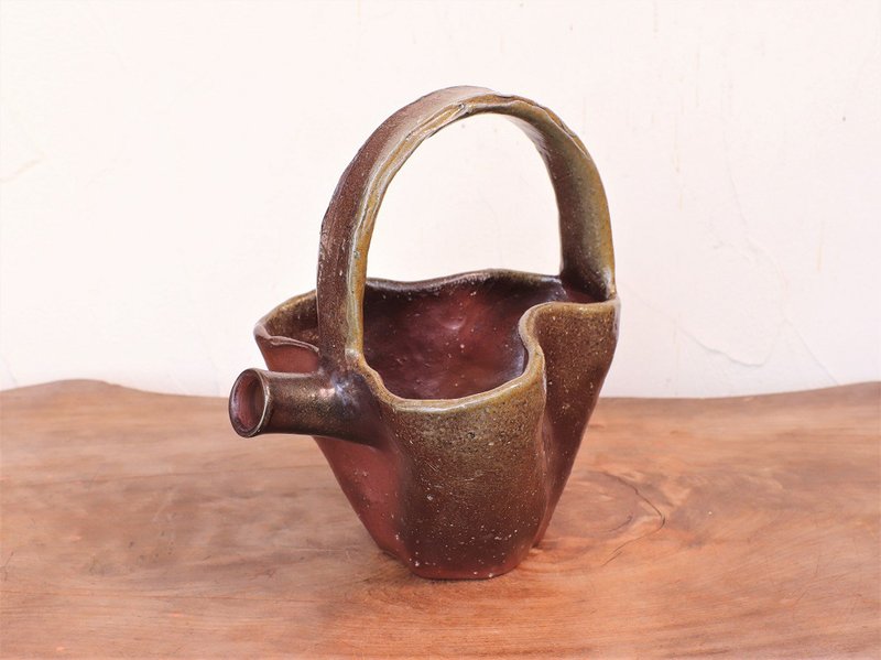 備前焼 花入れ(手びねり)　h3-115 - 花瓶/花器 - 陶 咖啡色