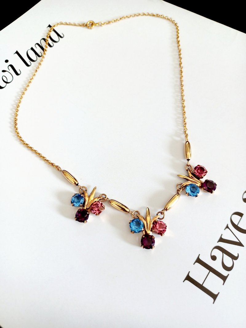 vintage jewelry AMCO 古董典雅萊茵三色堇  項鍊 - 項鍊 - 其他金屬 