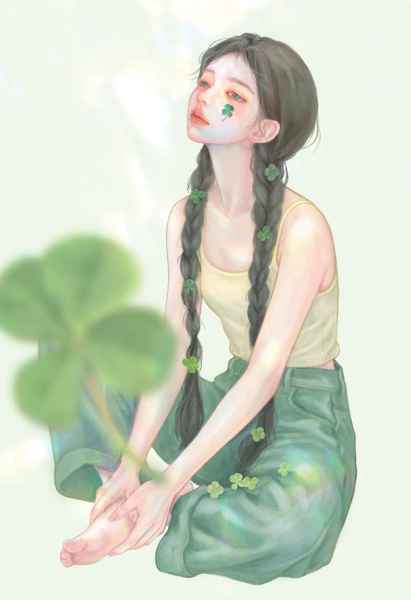 clover - 貼紙 - 紙 綠色
