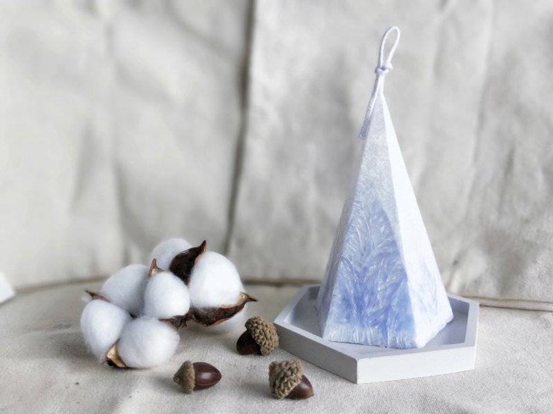 Haruka 冰花雪花五角聖誕樹 - 香氛蠟燭/燭台 - 蠟 藍色