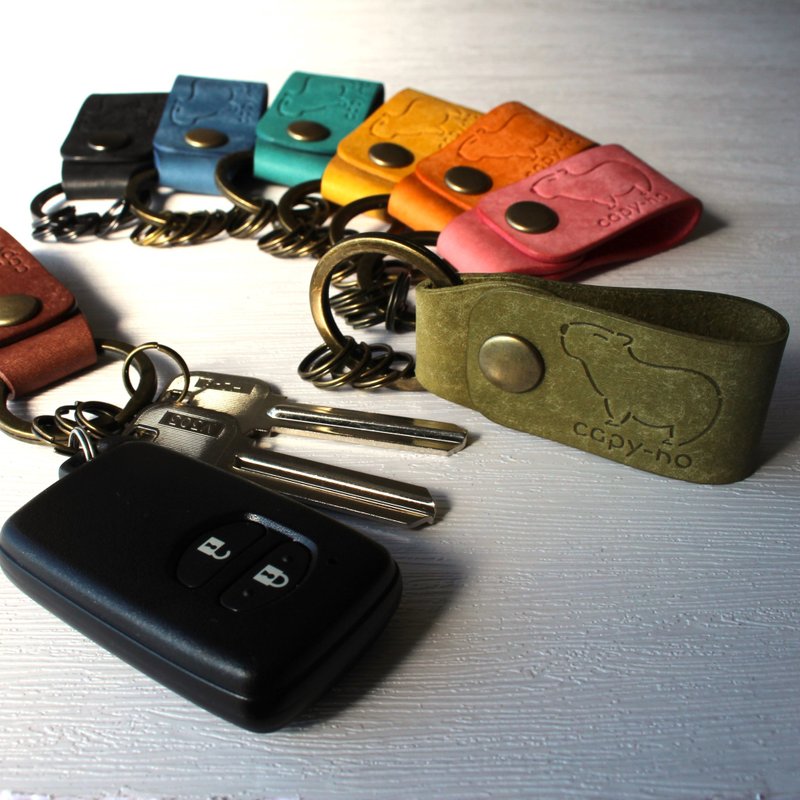 Capybara Key Ring - Keychains - Genuine Leather Multicolor