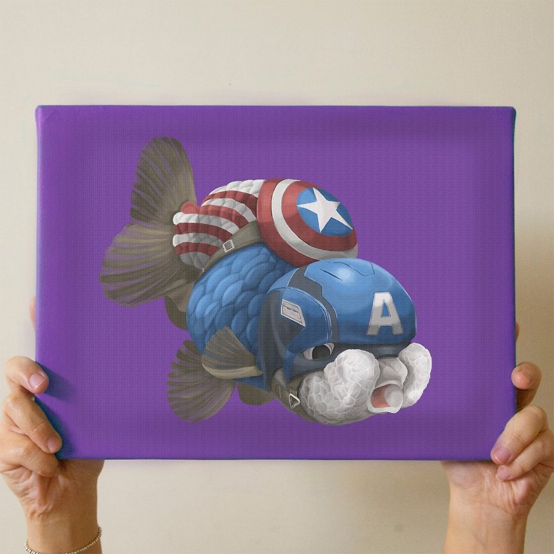 American captain america fish board illustration - โปสเตอร์ - วัสดุอื่นๆ สีม่วง