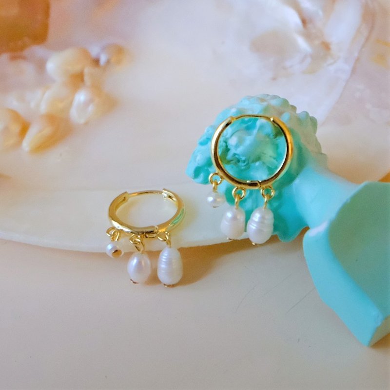 ALYSSA & JAMES natural pearl earrings - Earrings & Clip-ons - Semi-Precious Stones Gold