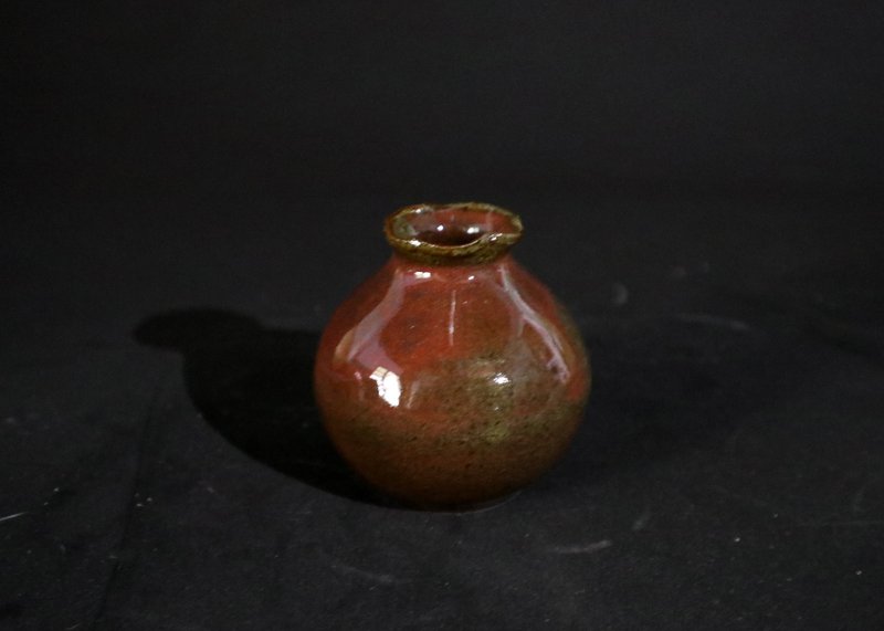 銅紅 小花瓶 - 花瓶/花器 - 陶 