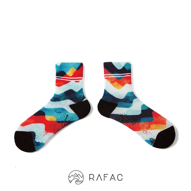 快速出貨# RAFAC時髦運動中筒童襪_彩波浪 - 襪子 - 環保材質 