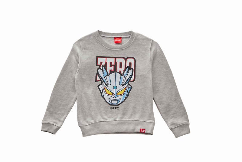[Ultraman Long Sleeve] Limited Parent-Child T | Jello Long Sleeve Sweater (Kids) - ชุดครอบครัว - ผ้าฝ้าย/ผ้าลินิน สีเทา