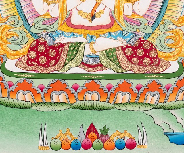 観音菩薩のタンカ 伝統的な家庭装飾アート - ショップ Boudha