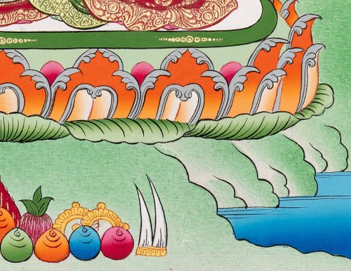 観音菩薩のタンカ 伝統的な家庭装飾アート - ショップ Boudha