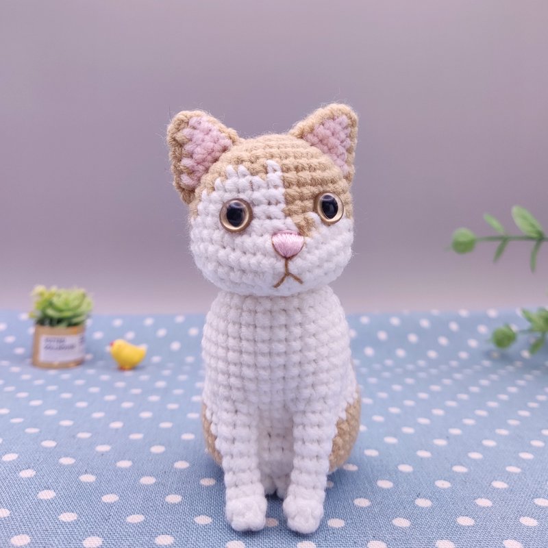 [Ready Stock] Orange and White Cat Handmade Crochet Doll - ตุ๊กตา - ไฟเบอร์อื่นๆ สีส้ม