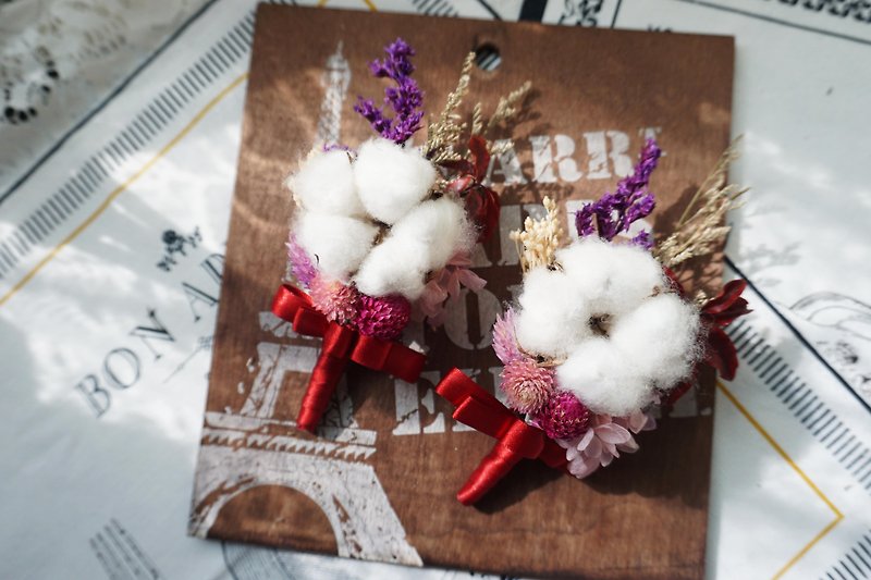 Happiness Hanayome - cotton dried corsage*exchange gifts*Valentine's Day*wedding*birthday gift - ตกแต่งต้นไม้ - พืช/ดอกไม้ สีแดง