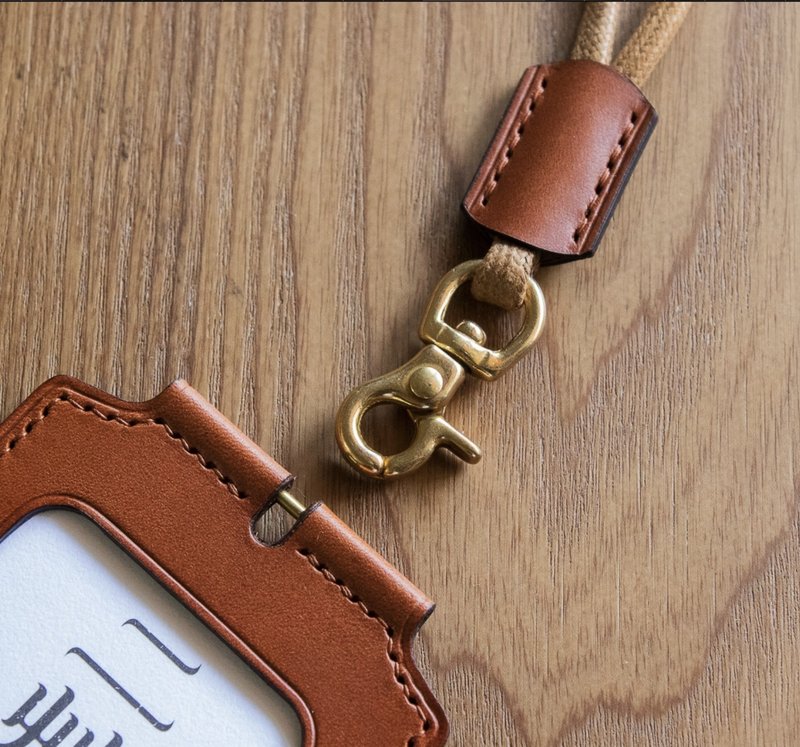 Zhou Kai places an order for caramel Brown neck cord - ID & Badge Holders - Genuine Leather Brown